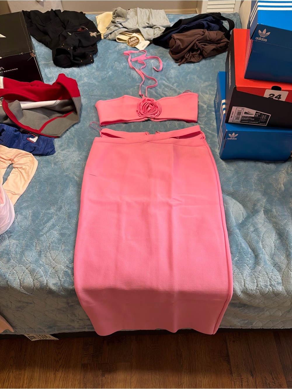 Pink High-Waist Pencil Skirt - Women's